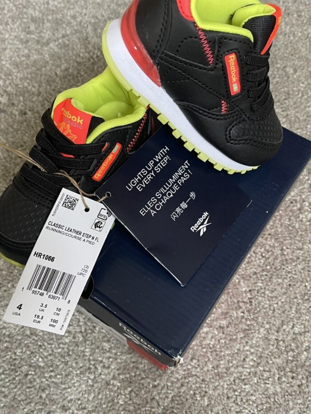 Reebok Classic Leather Infant Shoes 4C HR1066